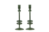 Angelique Glass Candlestick Emerald, Single, 10in
