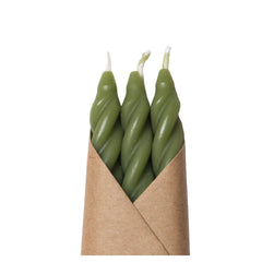 Grass Spiral Beeswax Candles - Set of 3