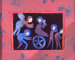 Flight Into California, Hand Colored Etching