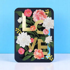 LOVE DIECUT FLOWERS GREETING CARD ALLJOY DESIGN