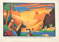 Badly Printed Sunset, Lithograph