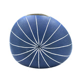 Diva Blue Stripe Round Porcelain Vase