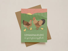 Growing Flock - New Baby Card - Cute Baby Shower Card