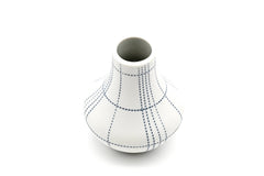 EVA Blue Dot Handcrafted Porcelain Bud Vase