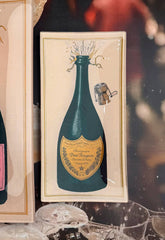 Dom Pérignon Brut Champagne Glass Decoupage Tray 4"x 9"