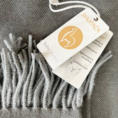 100% Baby Alpaca Wrap/Throw- Iron Ore