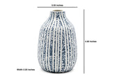 Adam Blue and White Stripe Texture Porcelain Bud Vase