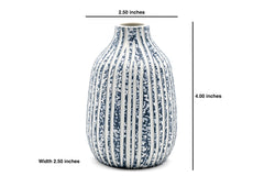 Adam Blue and White Stripe Texture Porcelain Bud Vase