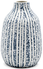 Adam Blue and White Stripe Texture Porcelain Bud Vase