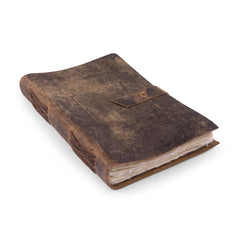Large Rustic Brown Leather Artisan Journal, 13.5 x 10