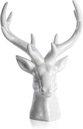 Large Ceramic White Stag Head
