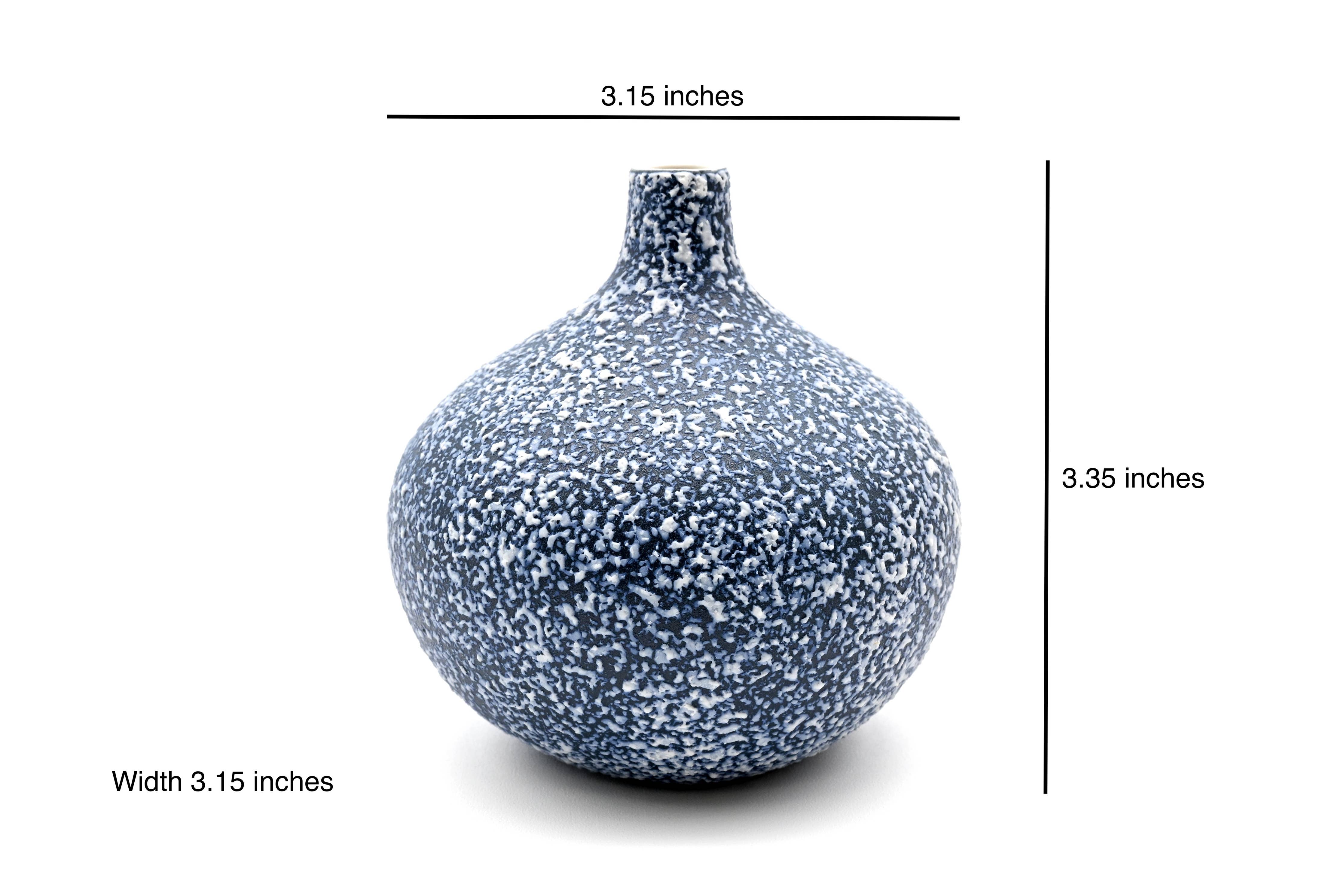 CONGO Blue Texture Handcrafted Porcelain Bud Vase