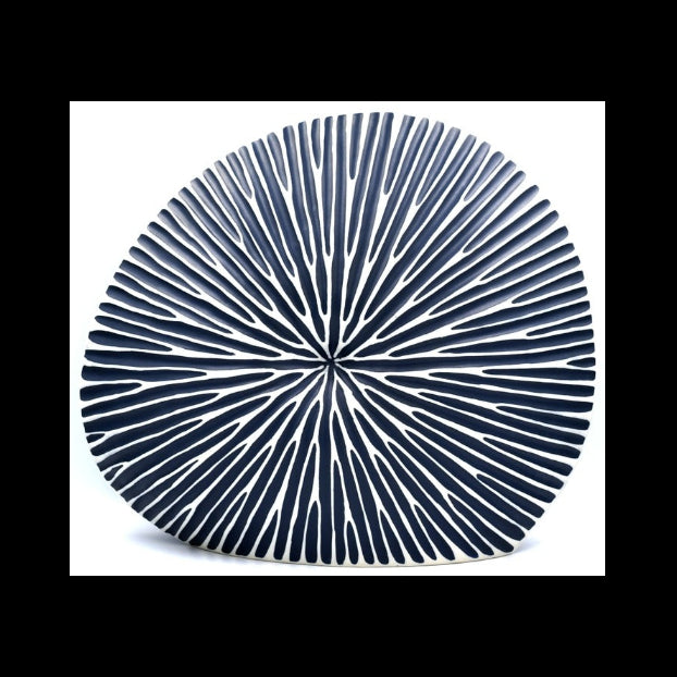 Diva Large Blue and White Round Porcelain Vase