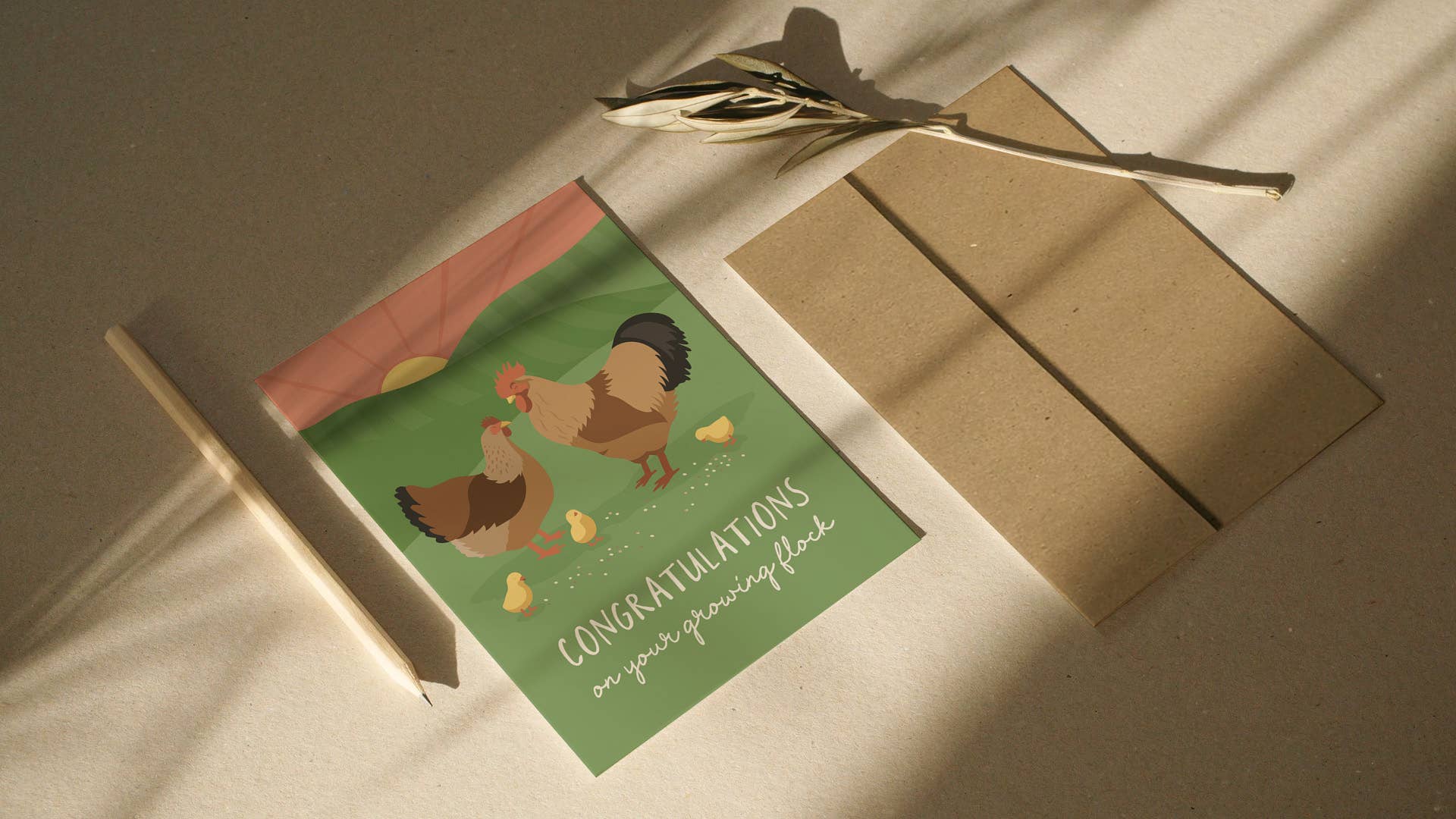 Growing Flock - New Baby Card - Cute Baby Shower Card