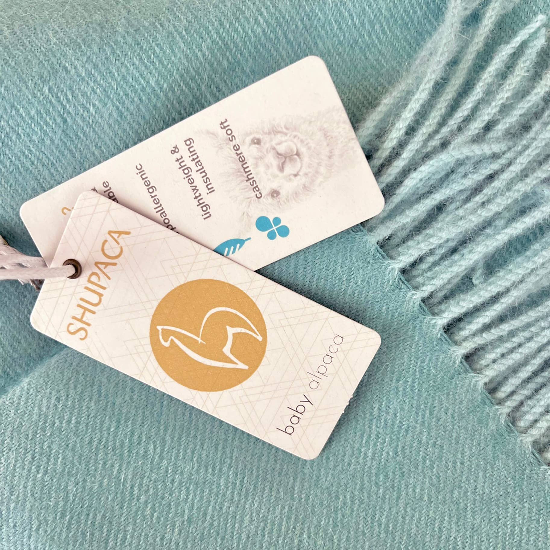 100% Baby Alpaca Wrap/Throw - Sea Glass
