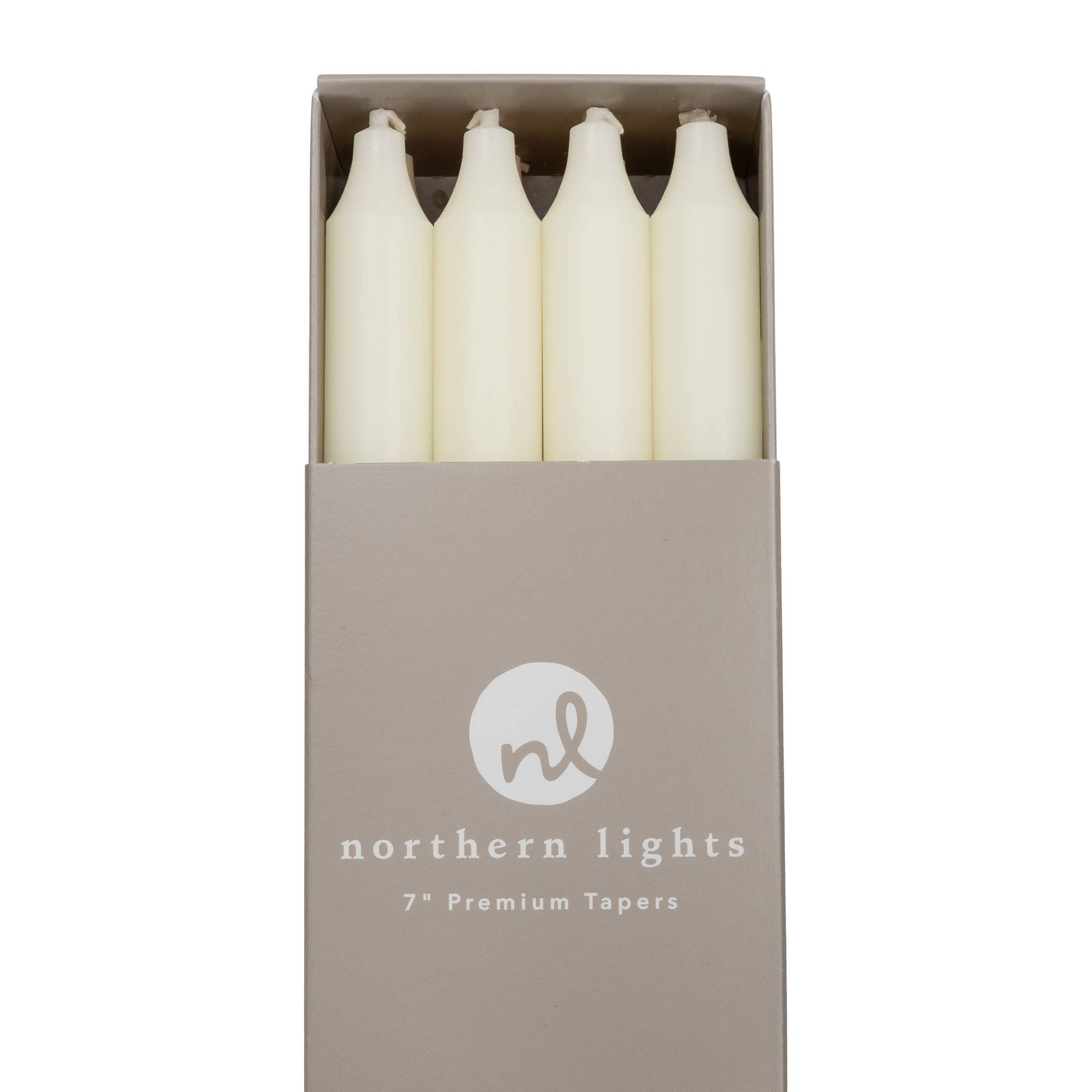 7" Taper Candles - 12pc Box: Pure White