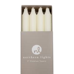 7" Taper Candles - 12pc Box: Pure White