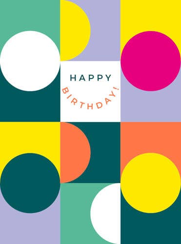 Circles Birthday Greeting Card