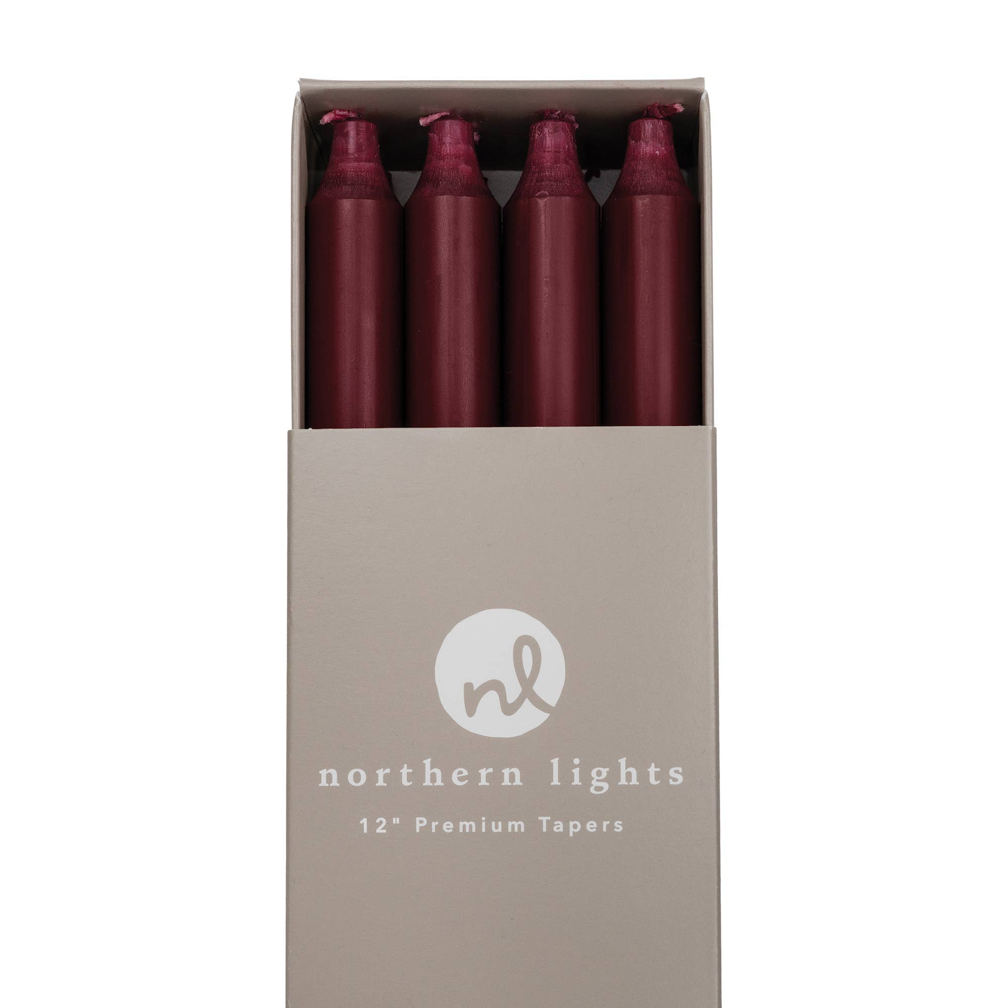 12" Taper Candles - 12pc Box: Pure White