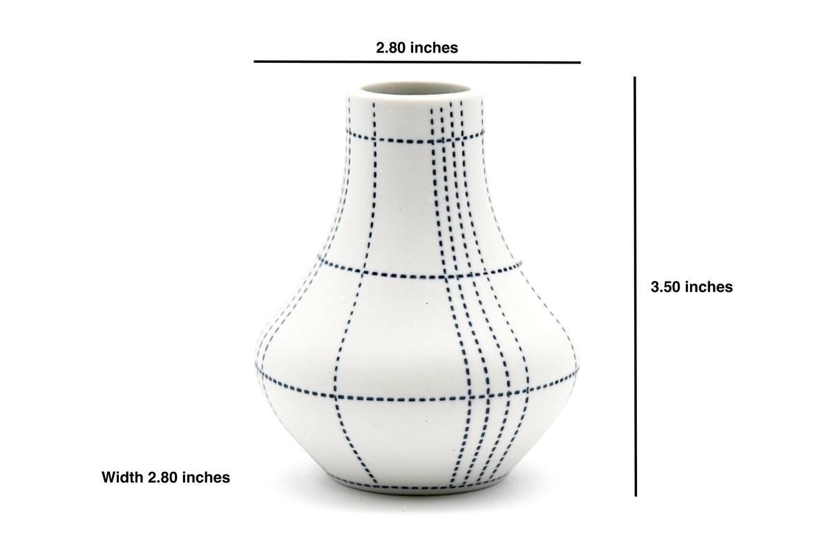 EVA Blue Dot Handcrafted Porcelain Bud Vase