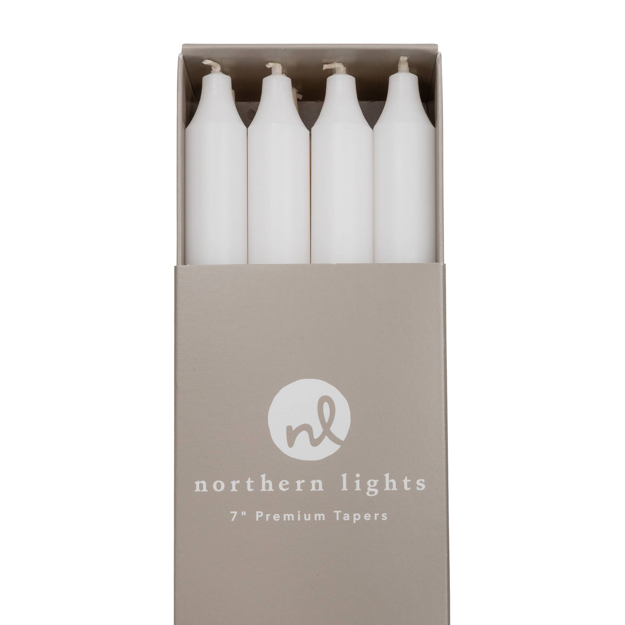7" Taper Candles - 12pc Box: Pure White