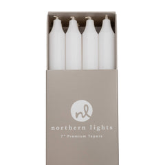 7" Taper Candles - 12pc Box: Pure White