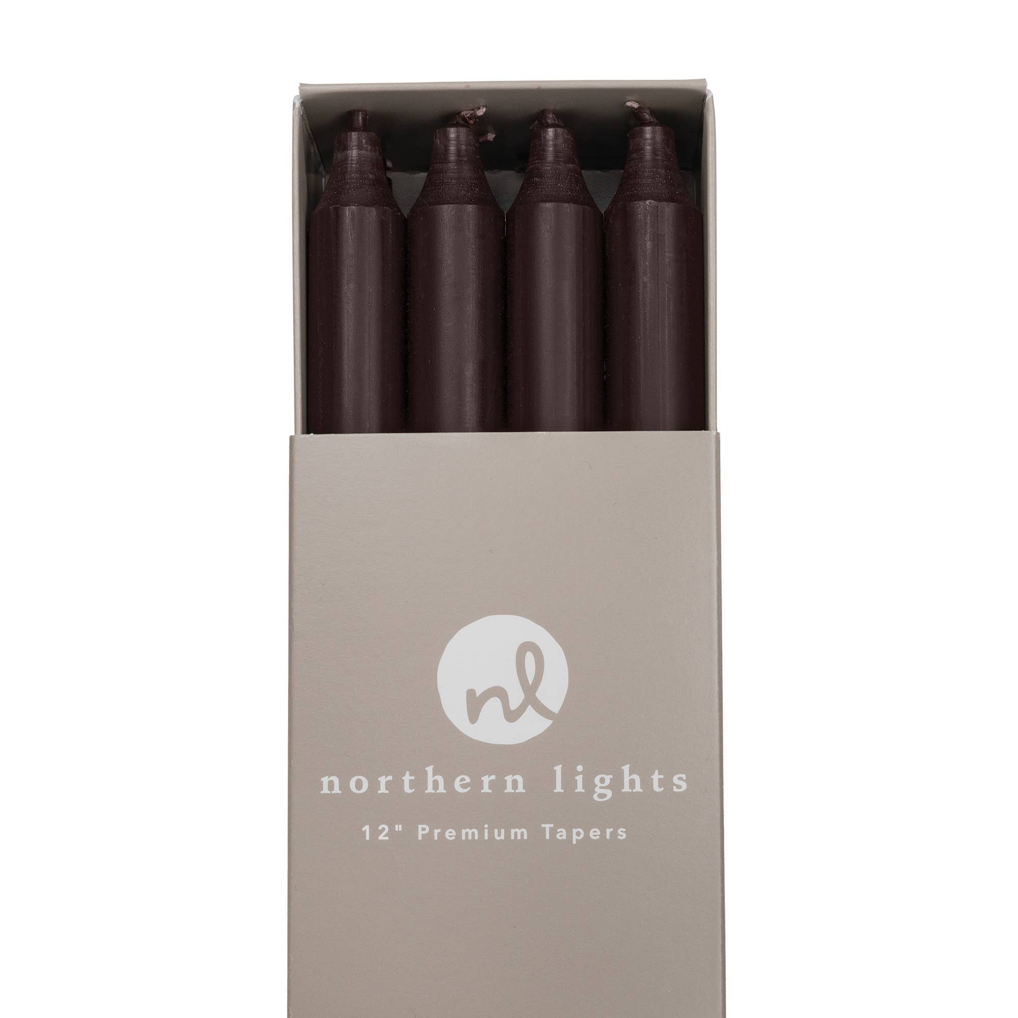 12" Taper Candles - 12pc Box: Pure White