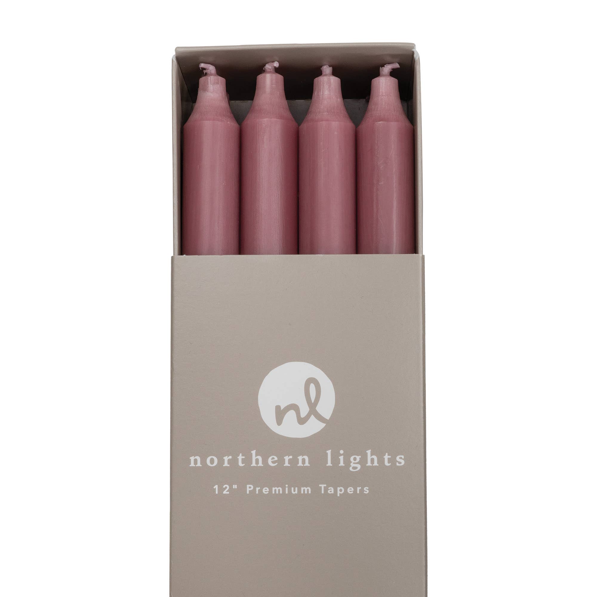 12" Taper Candles - 12pc Box: Pure White