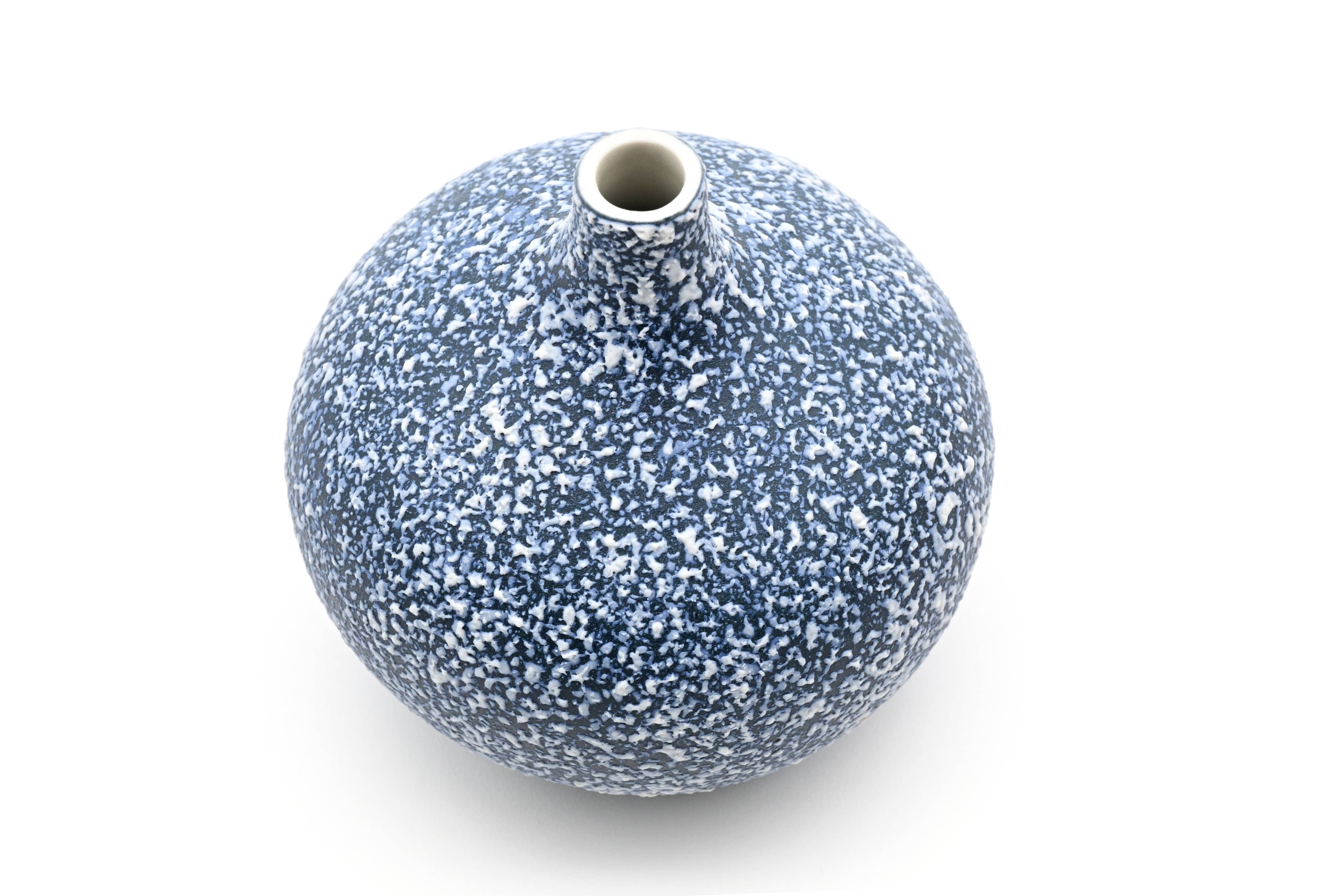 CONGO Blue Texture Handcrafted Porcelain Bud Vase
