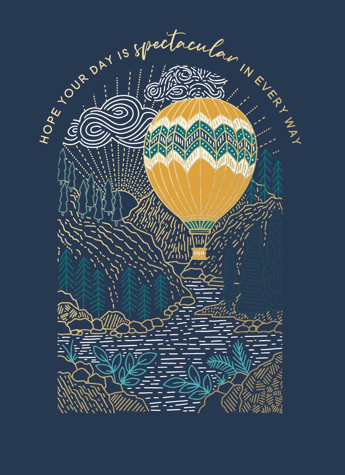 BIRTHDAY GREETING CARD FOIL UP UP AND AWAY! M&G: MUSEUMS & GALLERIES