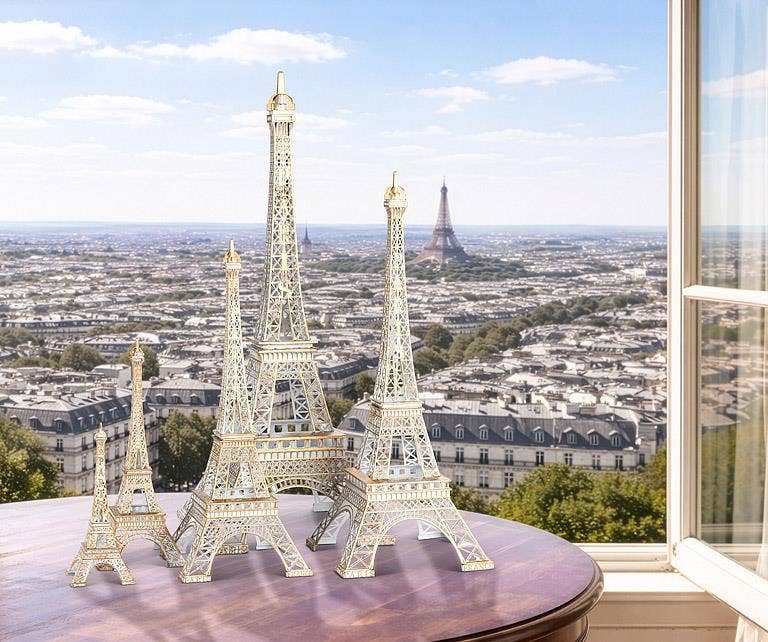 Eiffel Tower-White and Gold: Large