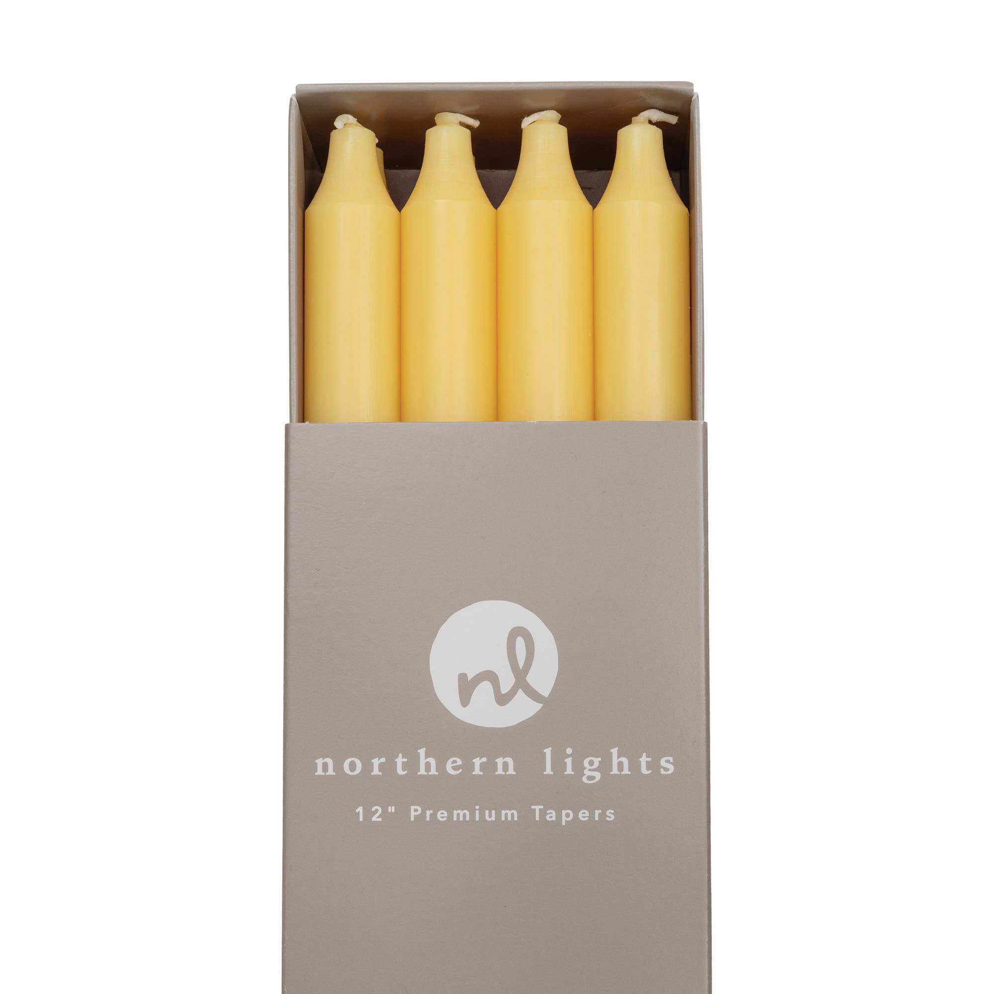 12" Taper Candles - 12pc Box: Pure White