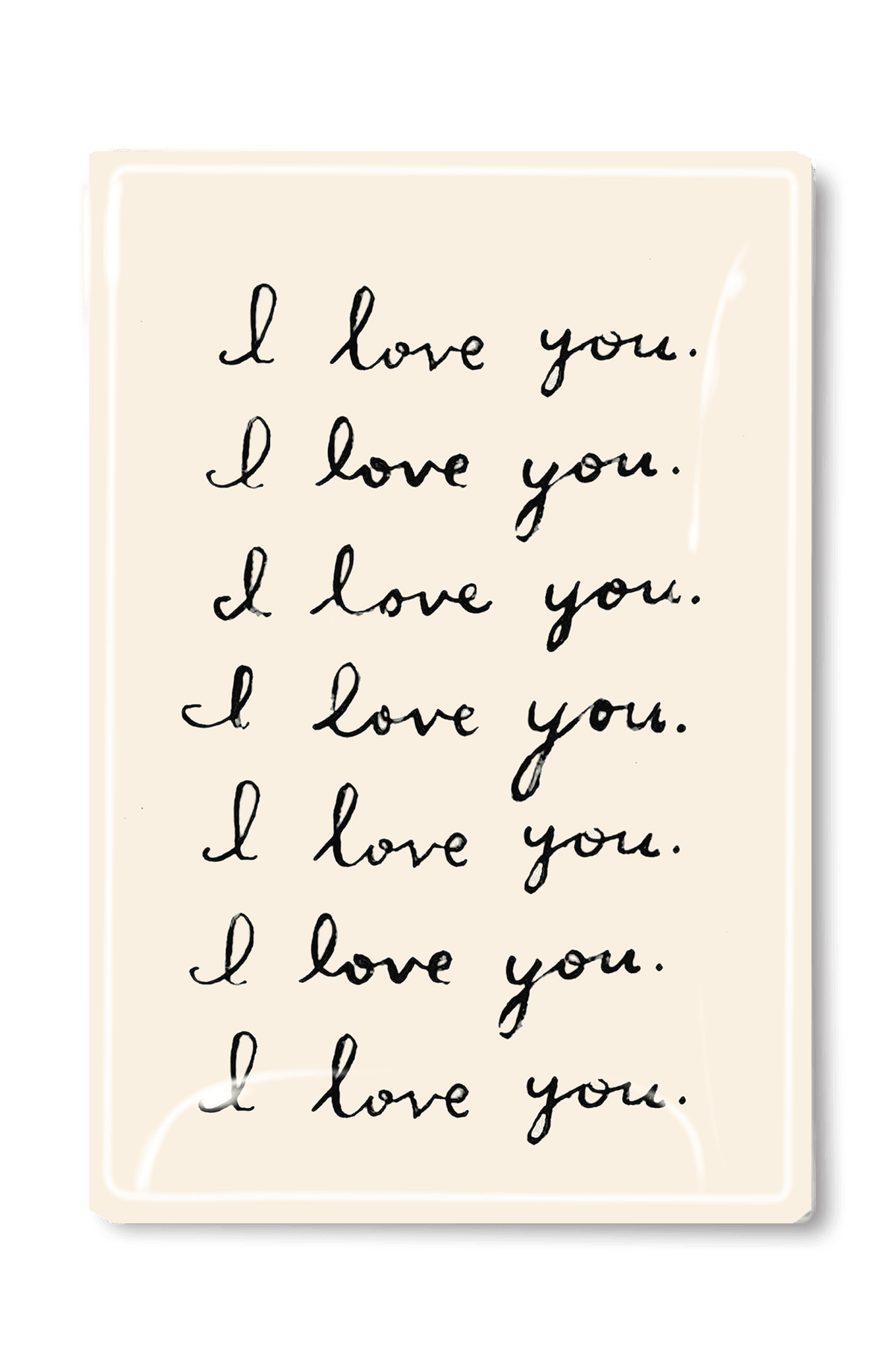 I Love You. I Love You. Decoupage Glass Tray: 3.5"X 5.5"