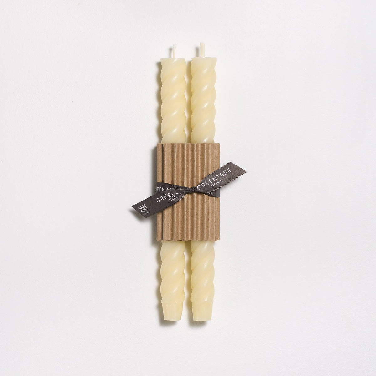 Cream Beeswax Rope Taper, 10", Set of 2