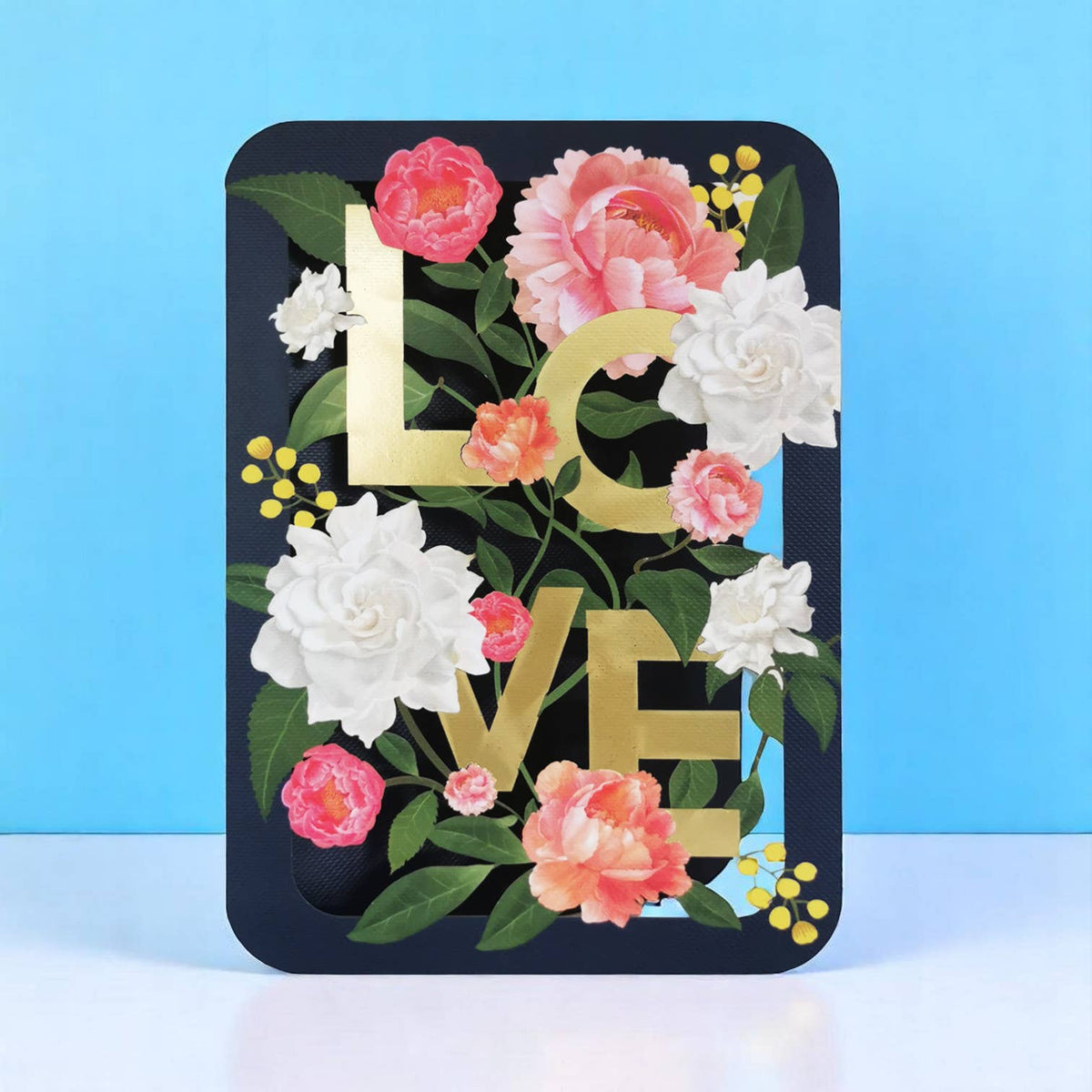 LOVE DIECUT FLOWERS GREETING CARD ALLJOY DESIGN