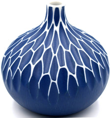 CONGO Branches Blue and White-Handcrafted Porcelain Bud Vase
