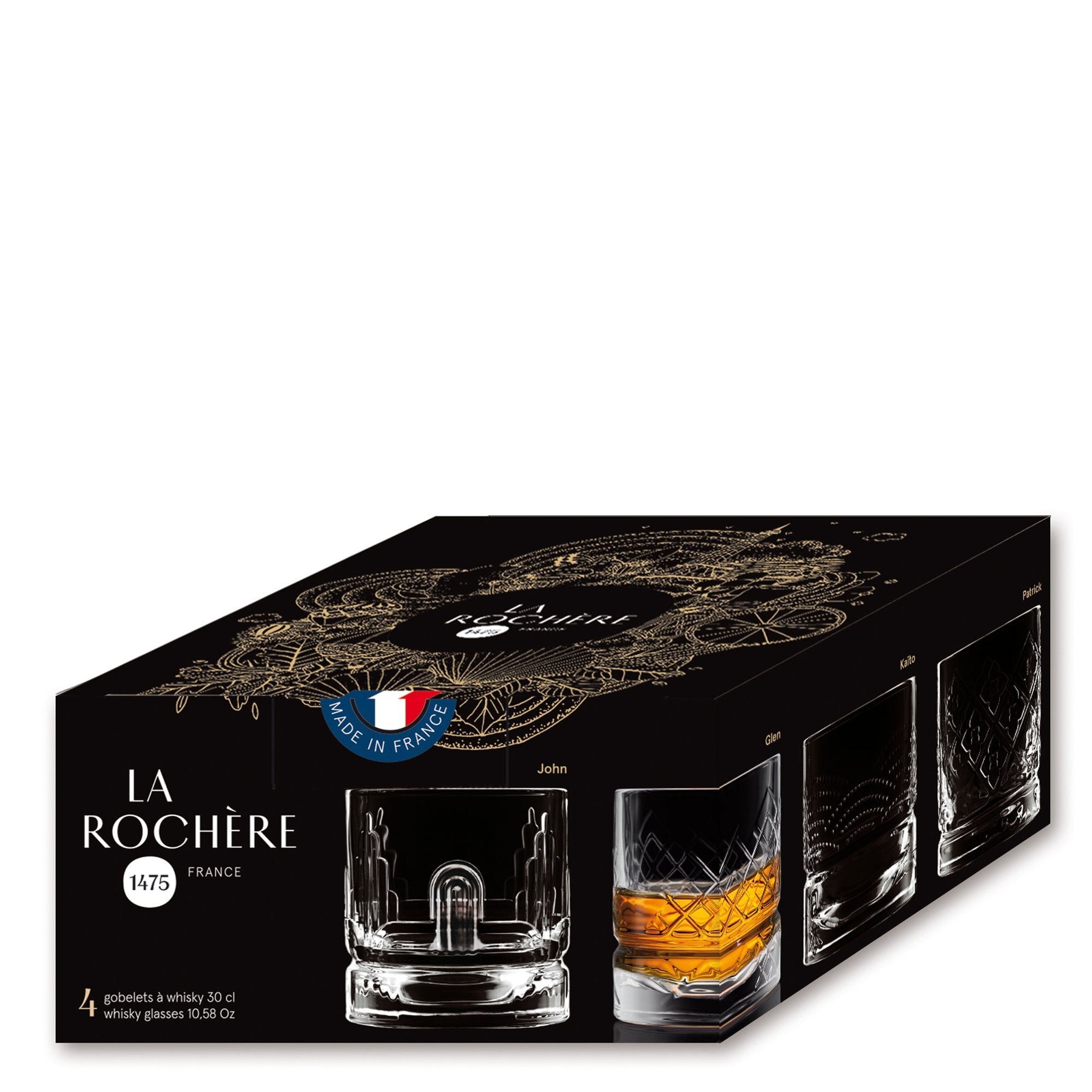 French Dandy Whiskey Glasses - Set of 4