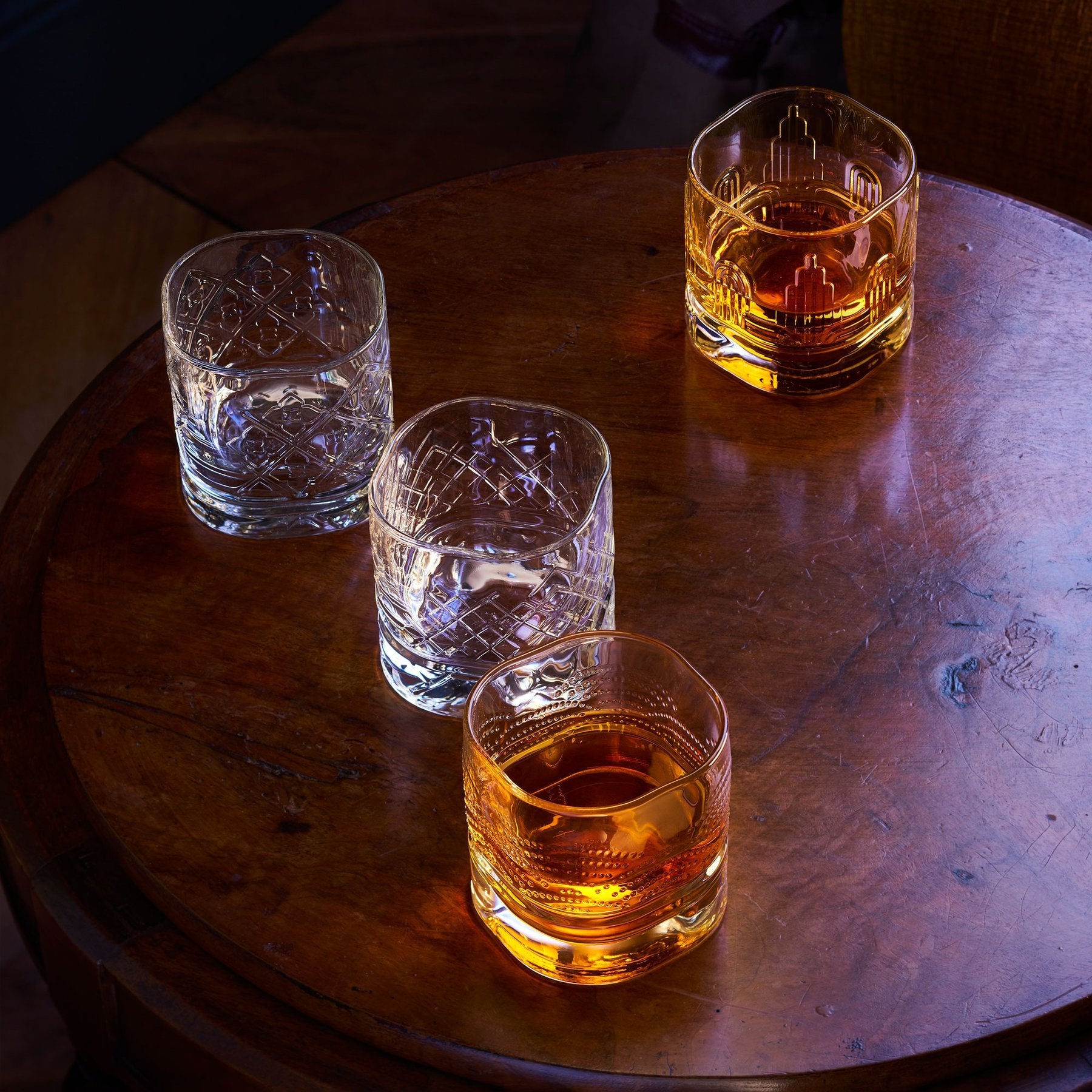 French Dandy Whiskey Glasses - Set of 4