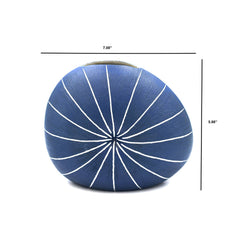 Diva Blue Stripe Round Porcelain Vase