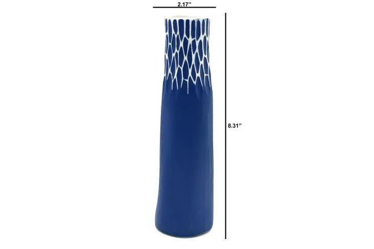 Koza Medium Blue Tall Porcelain Vase