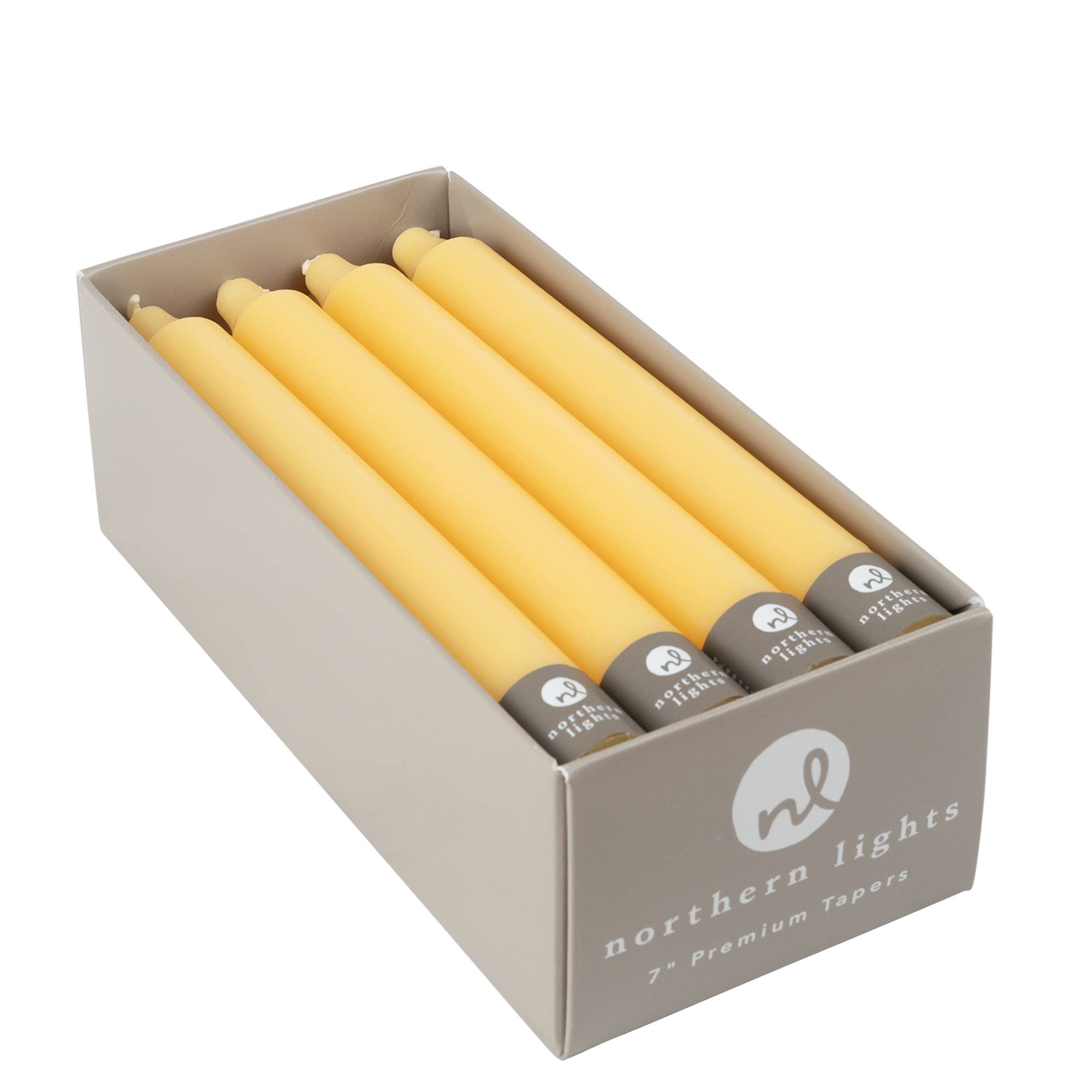 7" Taper Candles - 12pc Box: Pure White