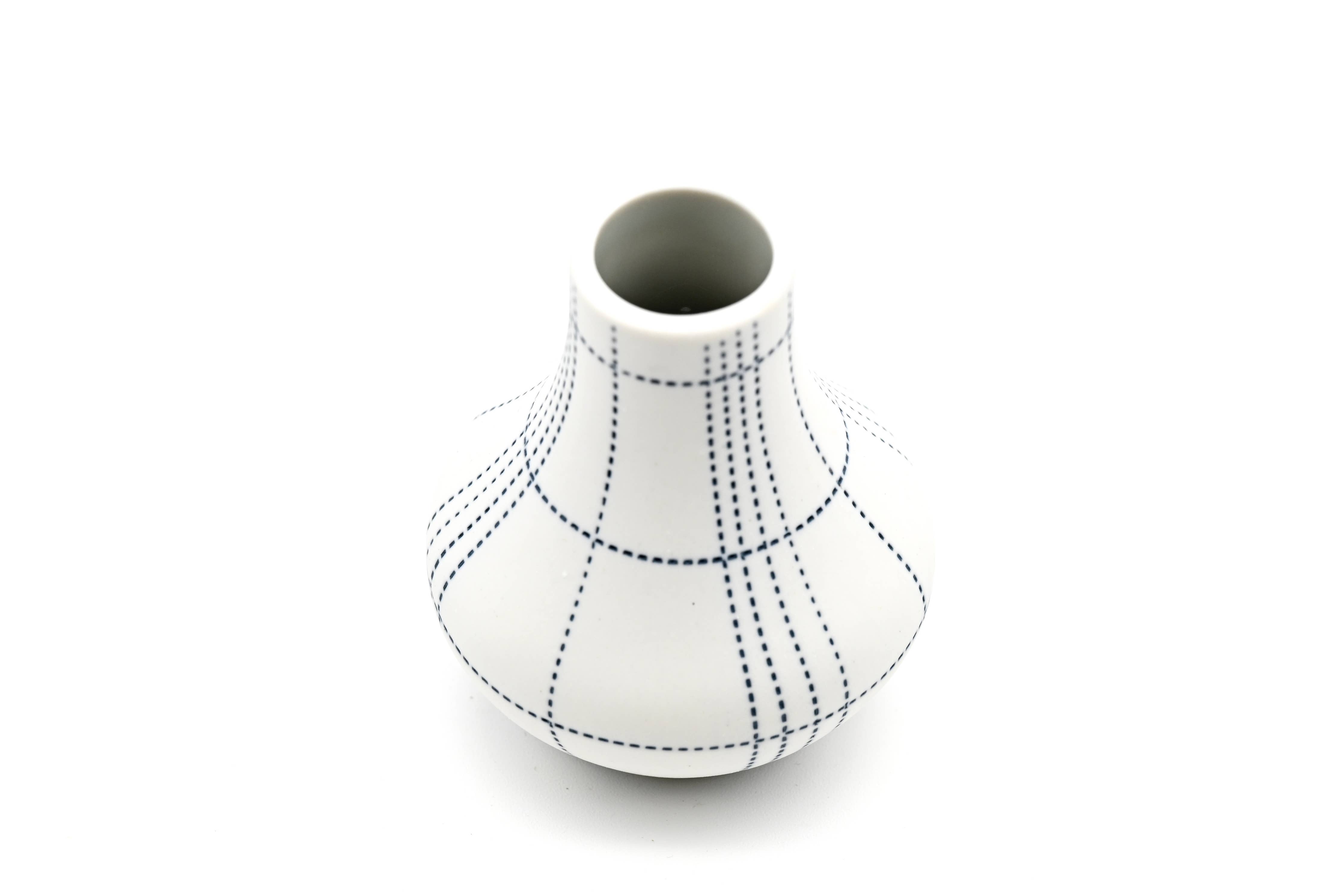 EVA Blue Dot Handcrafted Porcelain Bud Vase