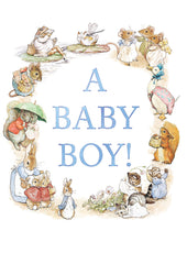 BEATRIX POTTER NEW BABY BOY GREETING CARD HYPE