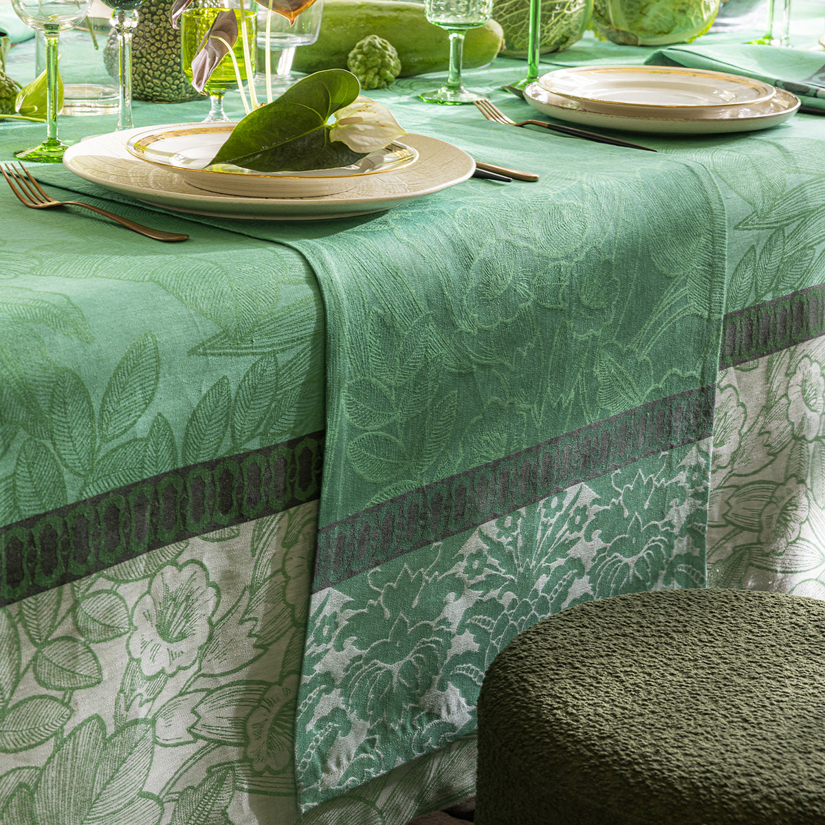 Escapade Tropical Green Linen