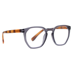 KASS | Transparent Grey| Brown Temples | Blue Light: 1.75