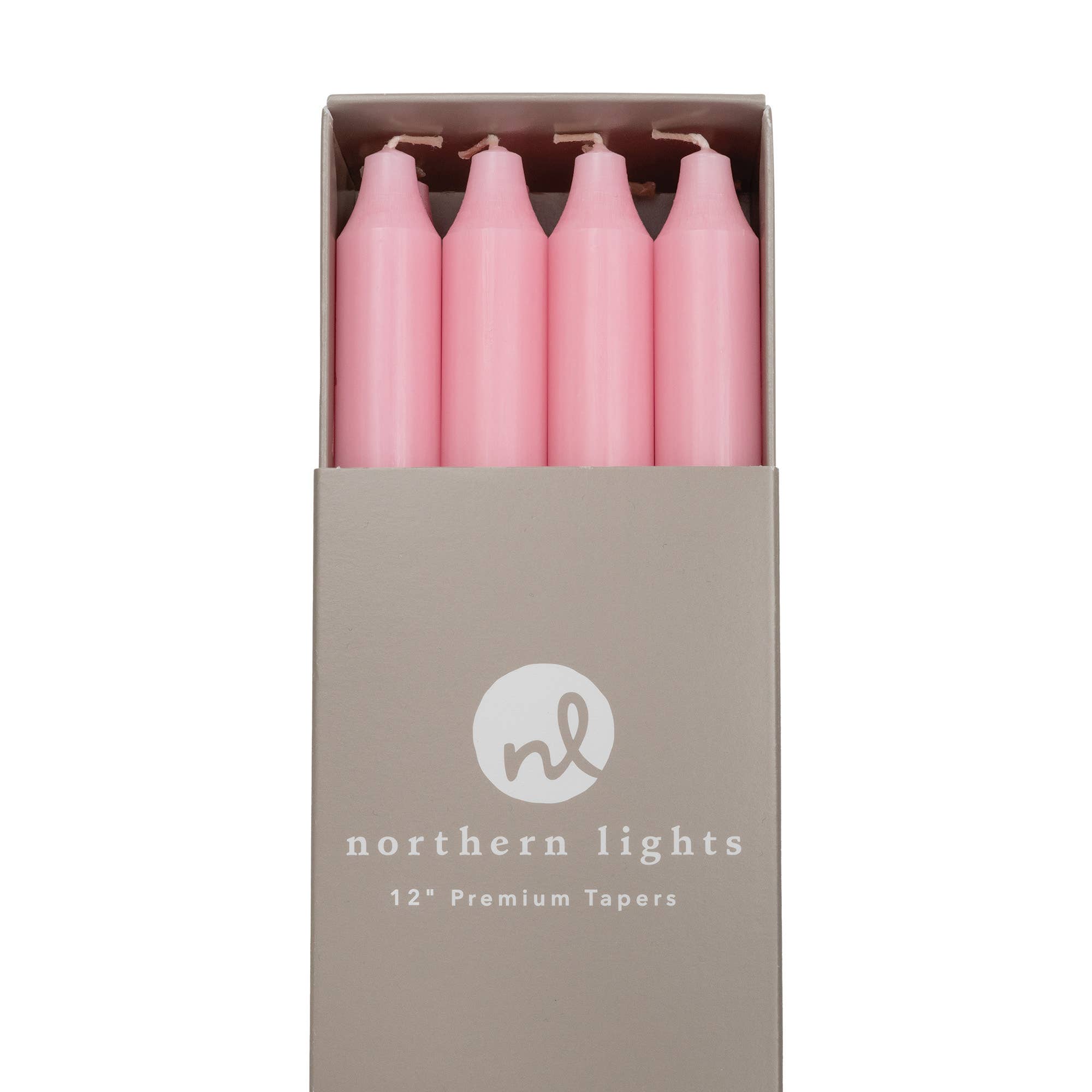 12" Taper Candles - 12pc Box: Pure White