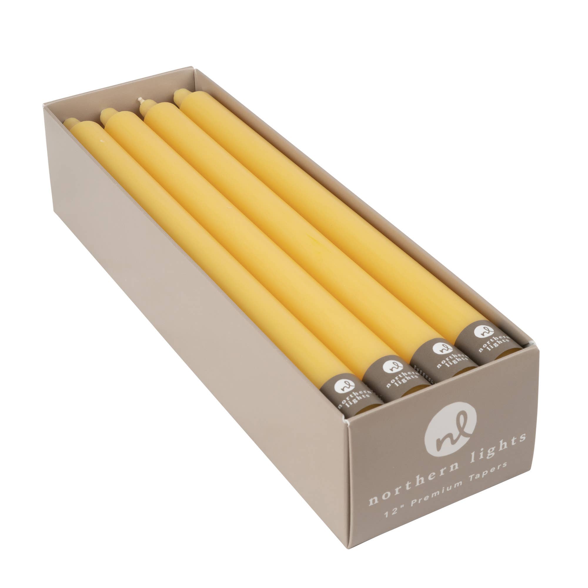 12" Taper Candles - 12pc Box: Pure White