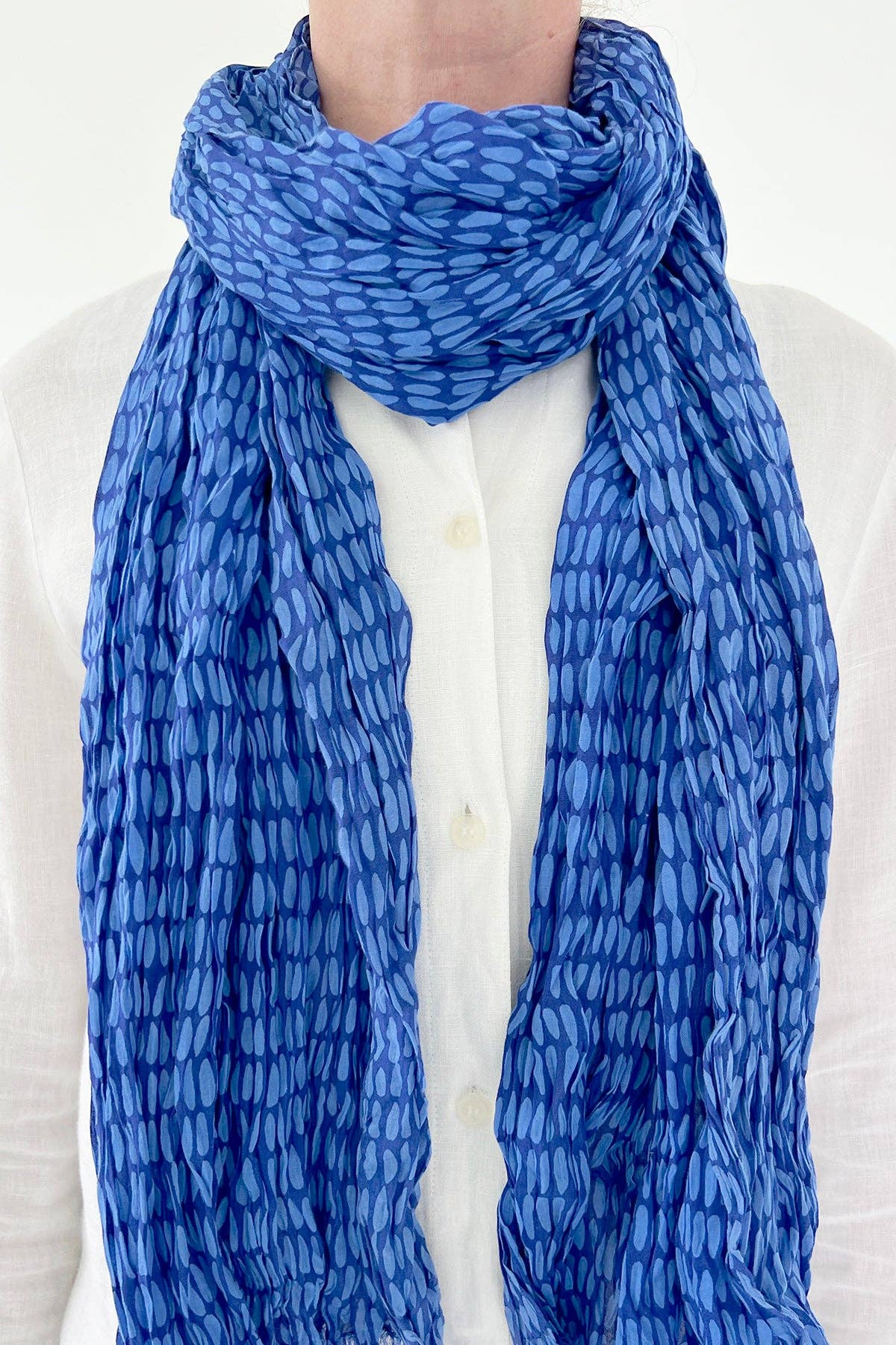 Blue Pod Cotton Scarf