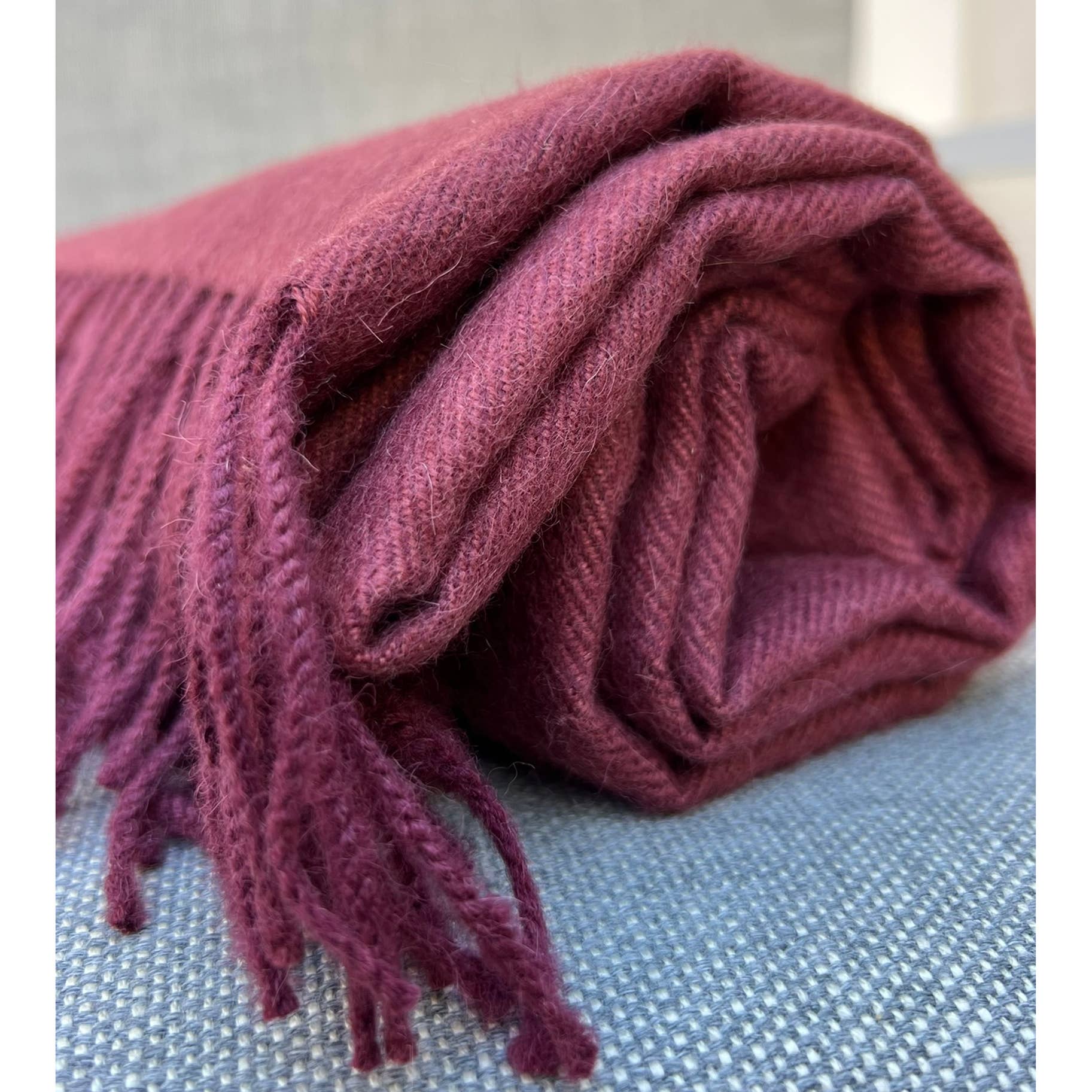 100% Baby Alpaca Wrap/Throw - Malbec