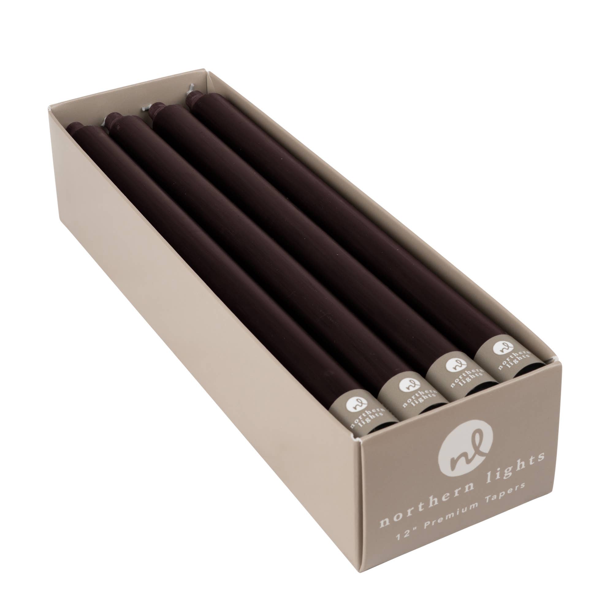 12" Taper Candles - 12pc Box: Pure White